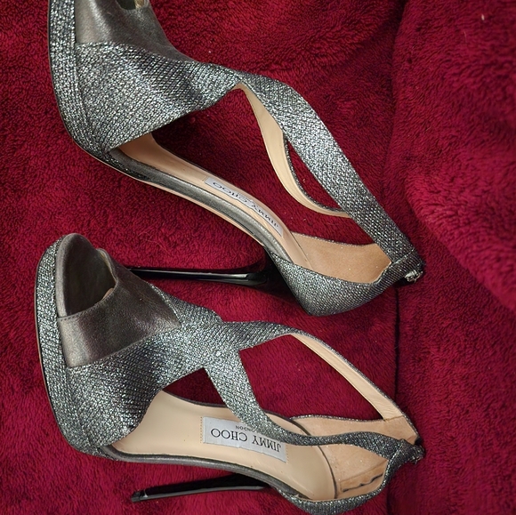 Jimmy Choo Stiletto Heels, Gray & Black, Sparkling, 5" heel, Size 30 (8.5 US) - Picture 10 of 13